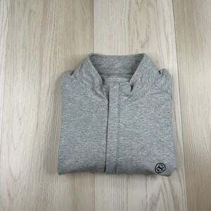 Holderness &Bourne Grey Dry Performance Luxe Quarter Zip Mens Size L Large